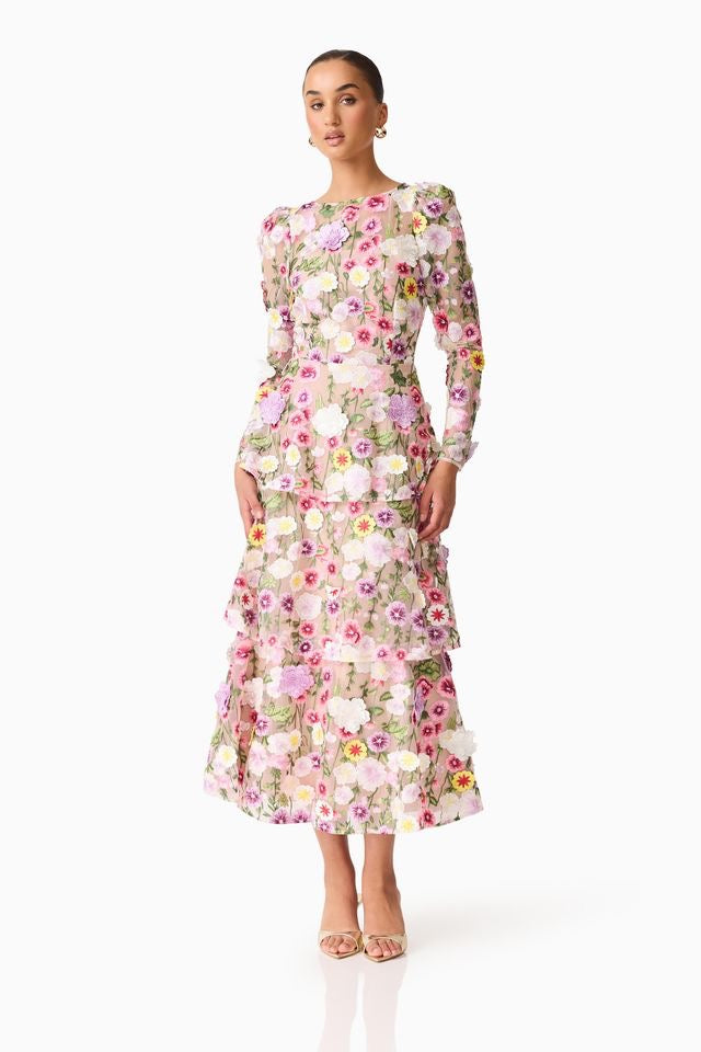 Elliatt Neve Gown - Nude Multi Floral