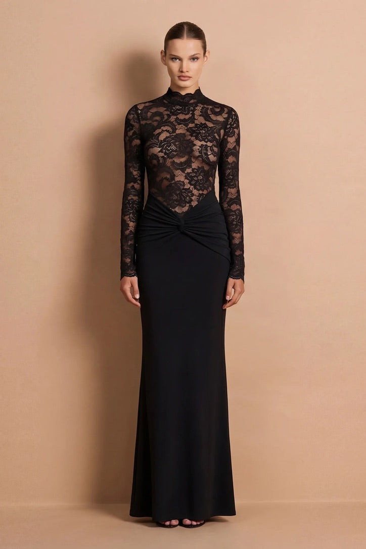Nookie Ever After Long Sleeve Gown - Black