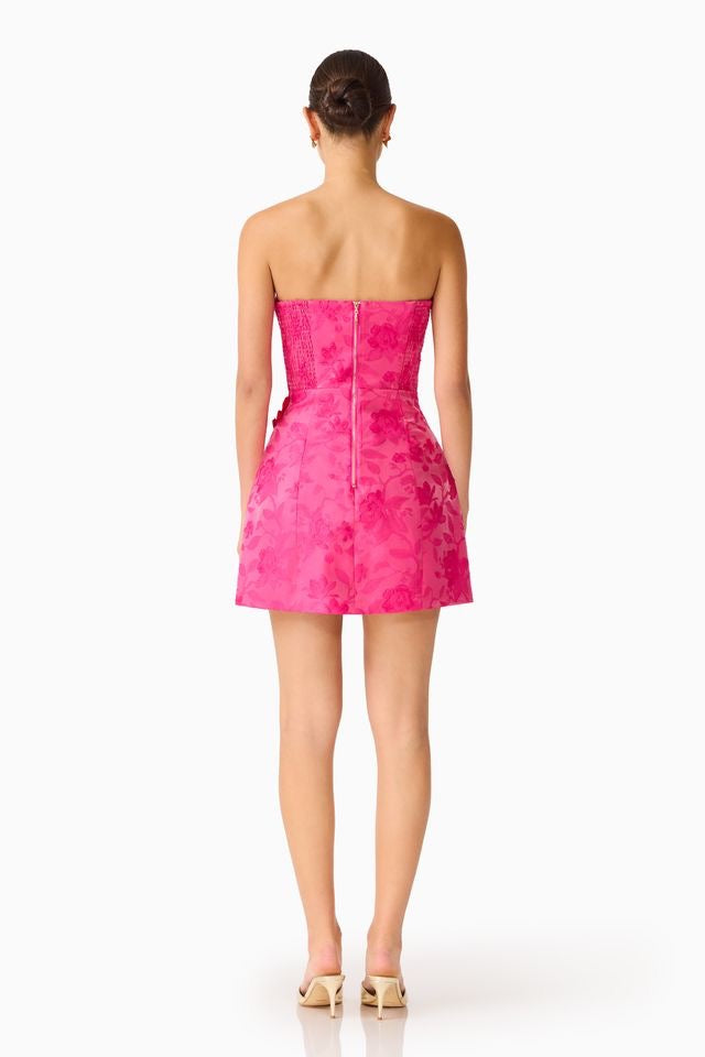 Elliatt Florentia Strapless Mini Dress - Pink & Red