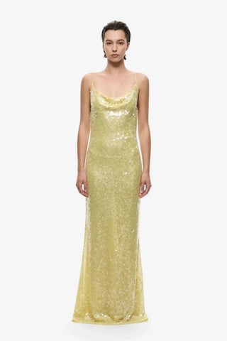 Misha The Ina Sequin Maxi Dress - Lemon
