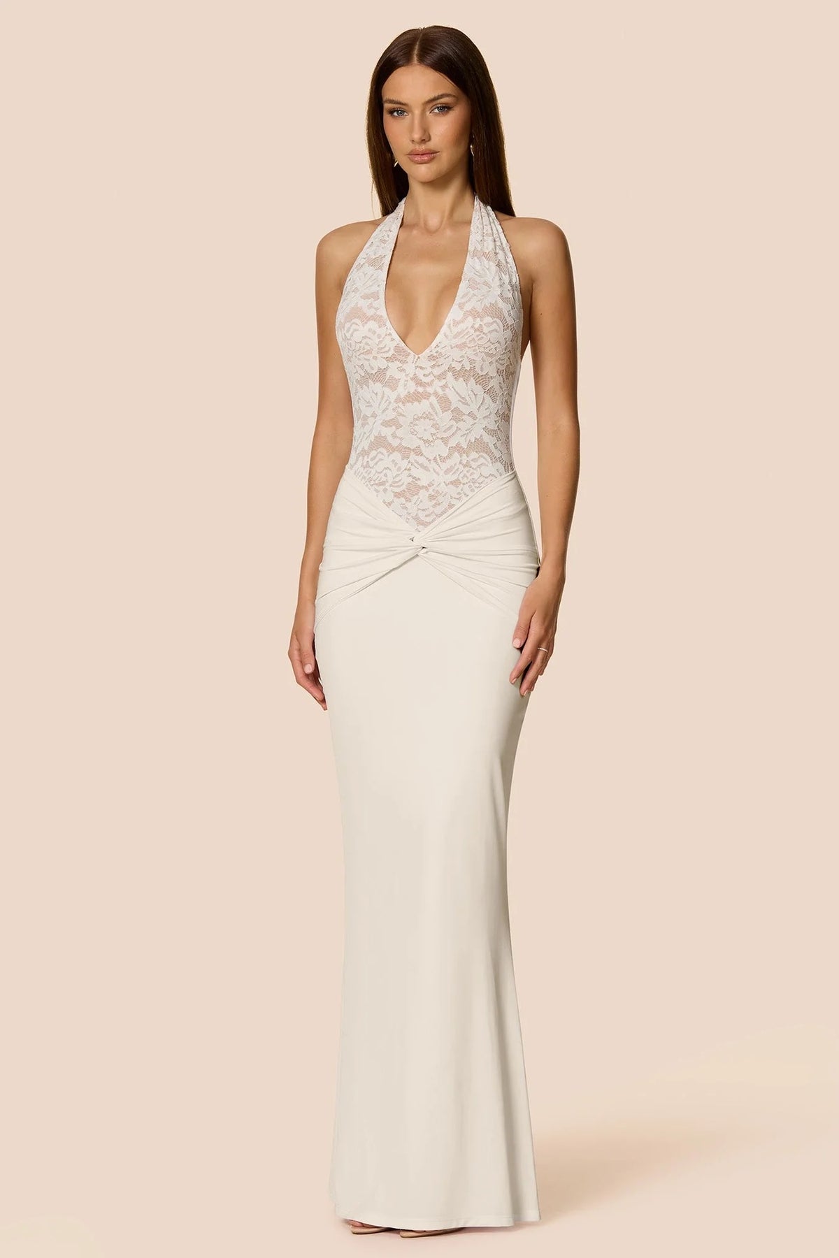 Nookie Lennox Halter Gown - White