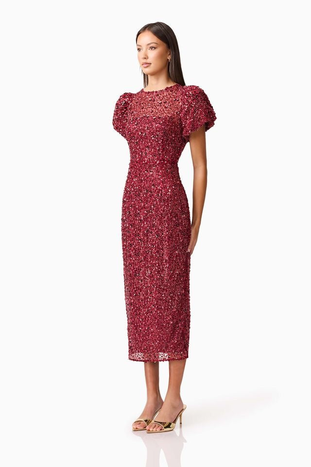 Elliatt Carmen Midi Dress - Berry