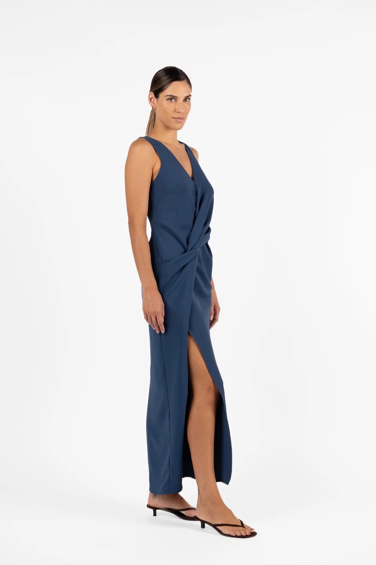 One Fell Swoop Rendez-vous Twist Maxi Dress - Storm Crepe