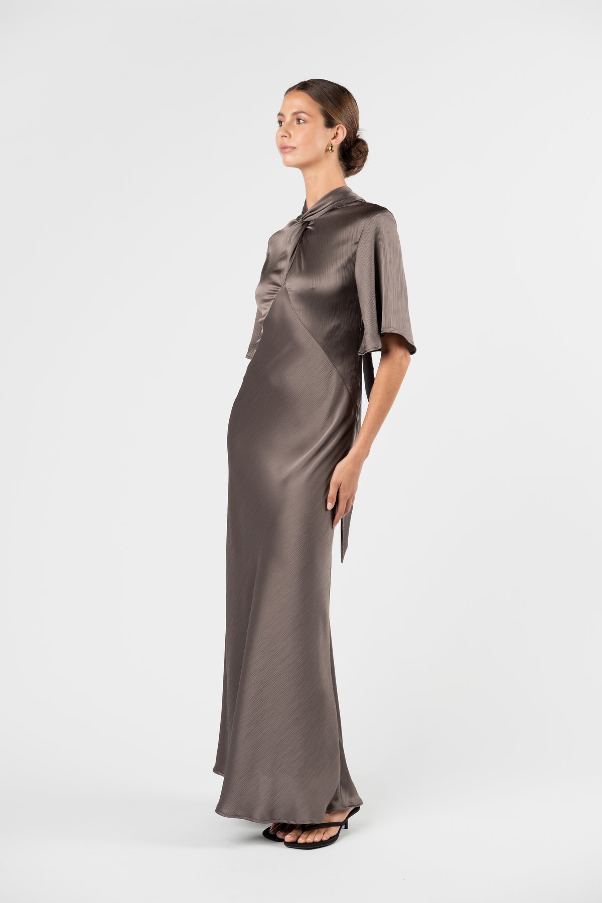 One Fell Swoop Claret Dress - Truffle