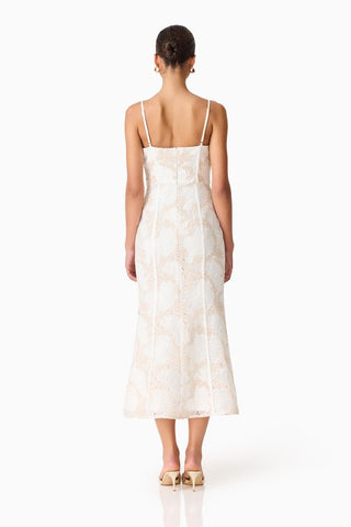 Elliatt Kira Midi Dress - Ivory Gold