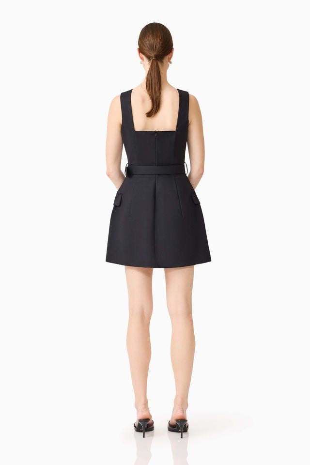 Elliatt Nydia Square Neck Mini Dress - Black