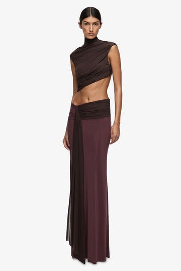 Bec & Bridge Conni Twist Maxi Dress - Aubergine/Dark Choc
