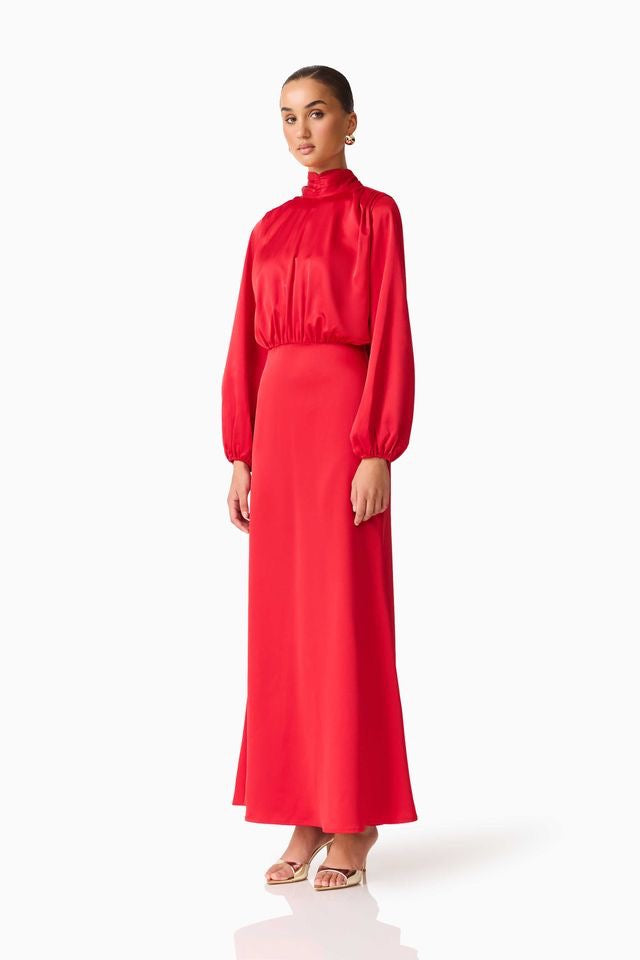 Elliatt Jacinta Long Sleeve Gown - Red