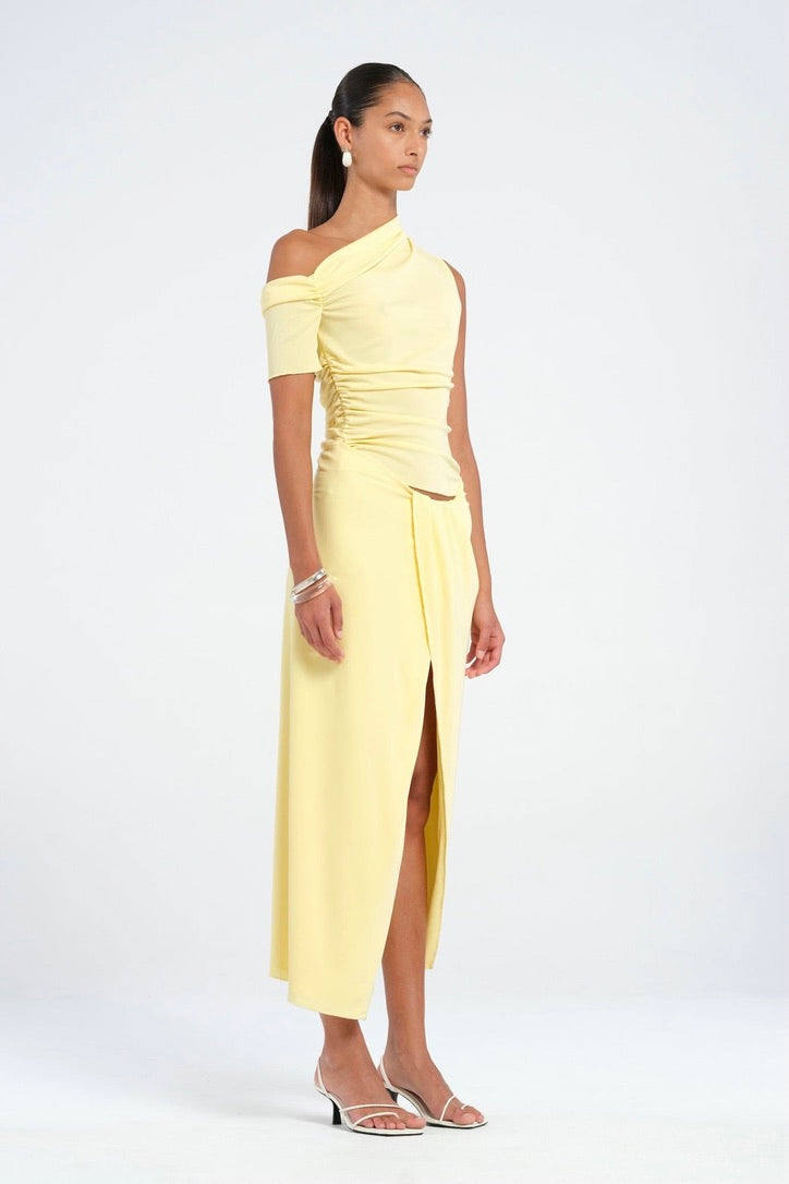 Benni Cleo One Shoulder Maxi Dress - Butter
