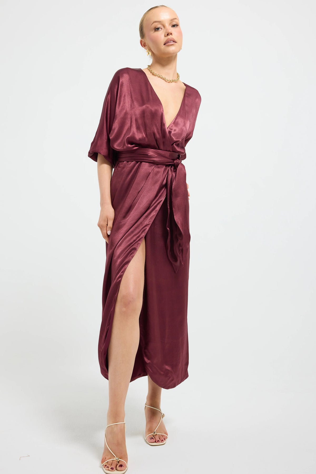 Pasduchas Quinn Wrap Midi Dress - Cherries Jubilee