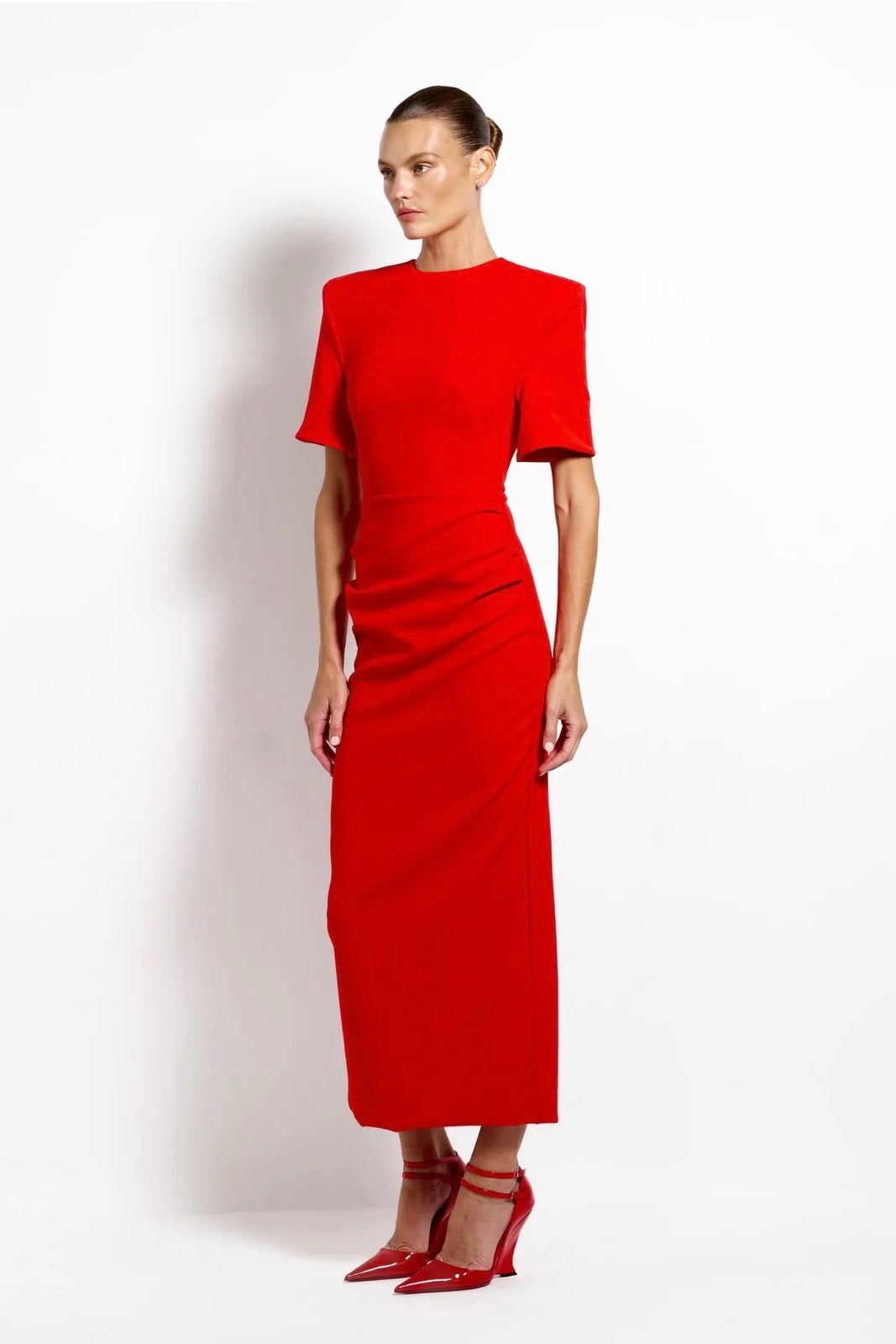 Effie Kats Evie Midi Dress - Cherry Red