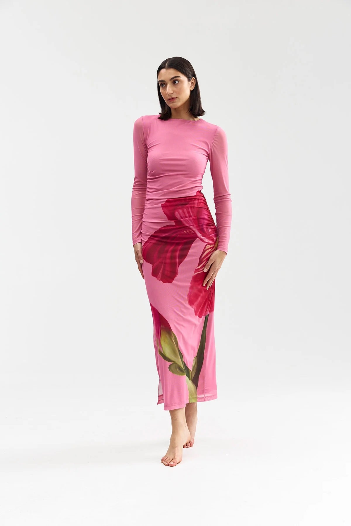 Aston Studio Ezli Mesh Dress - Dusty Iris