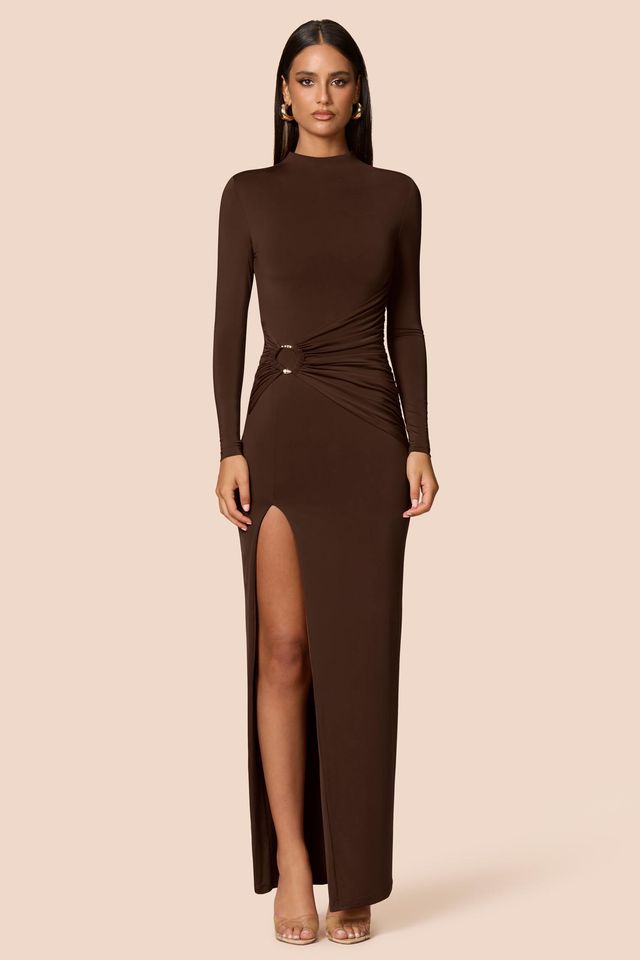 Nookie Kaia Long Sleeve Maxi Dress - Cocoa