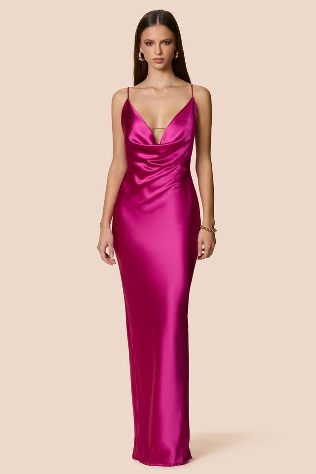 Nookie Valerie Cowl Gown - Magenta