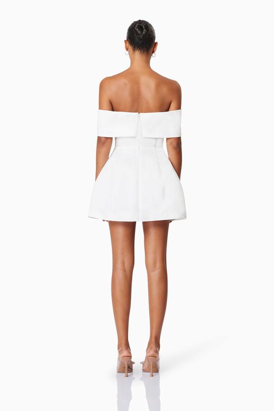 alice off the shoulder mini party dress in white Alice Dress