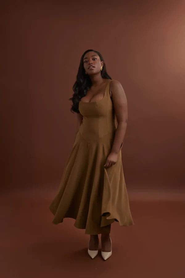 Odd Muse The Ultimate Muse Low Waist Square Neck Midi Dress - Olive - Dress Hire AU Odd Muse The Ultimate Muse Low Waist Square Neck Midi Dress - Olive - Dress Hire AU