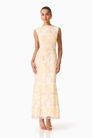 Elliatt Zaria Sleeveless Gown - Yellow Floral
