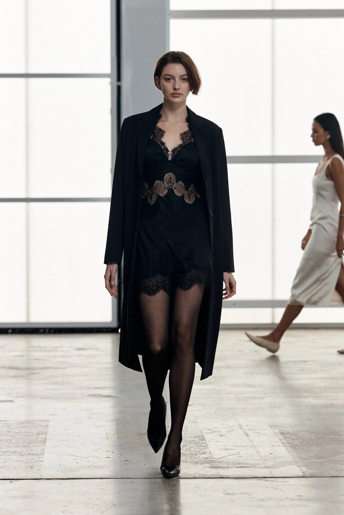 Third Form Visions Lace Mini Dress - Ebony