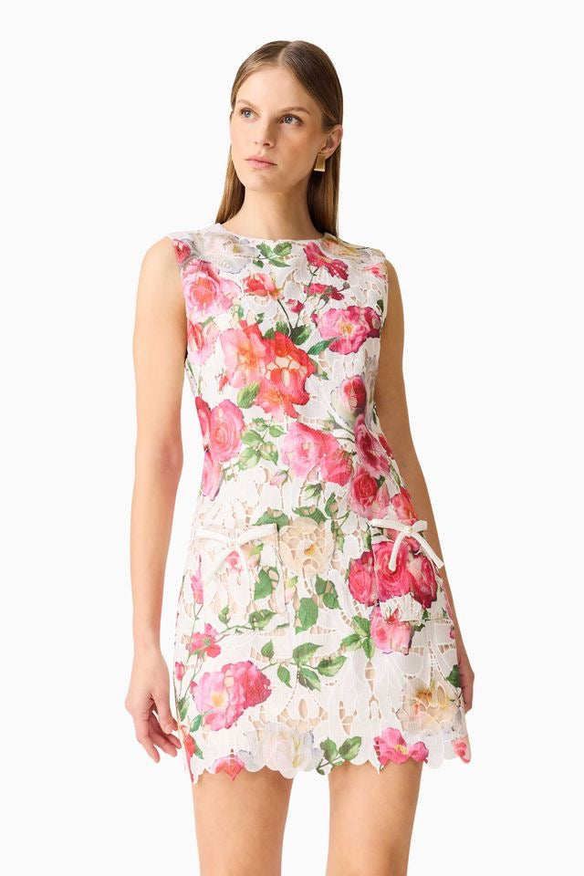 Elliatt Roselle Shift Mini Dress - White Floral