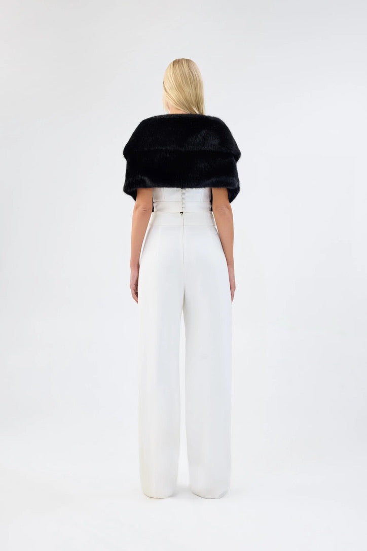 Unreal Fur Champagne Wrap - Black