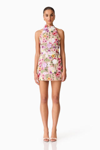 Elliatt Neve Mini Dress - Nude Multi Floral