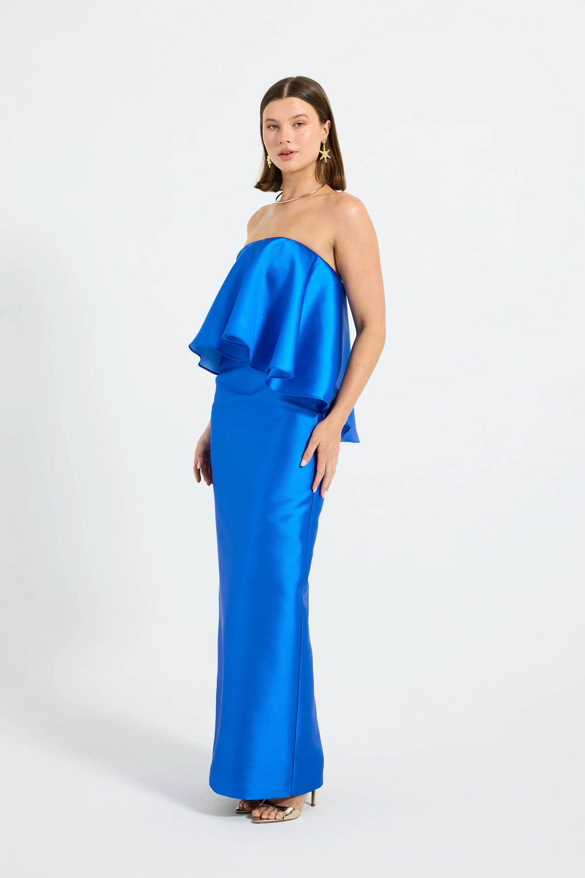 Pasduchas Pippa Drape Maxi Dress - Cobalt