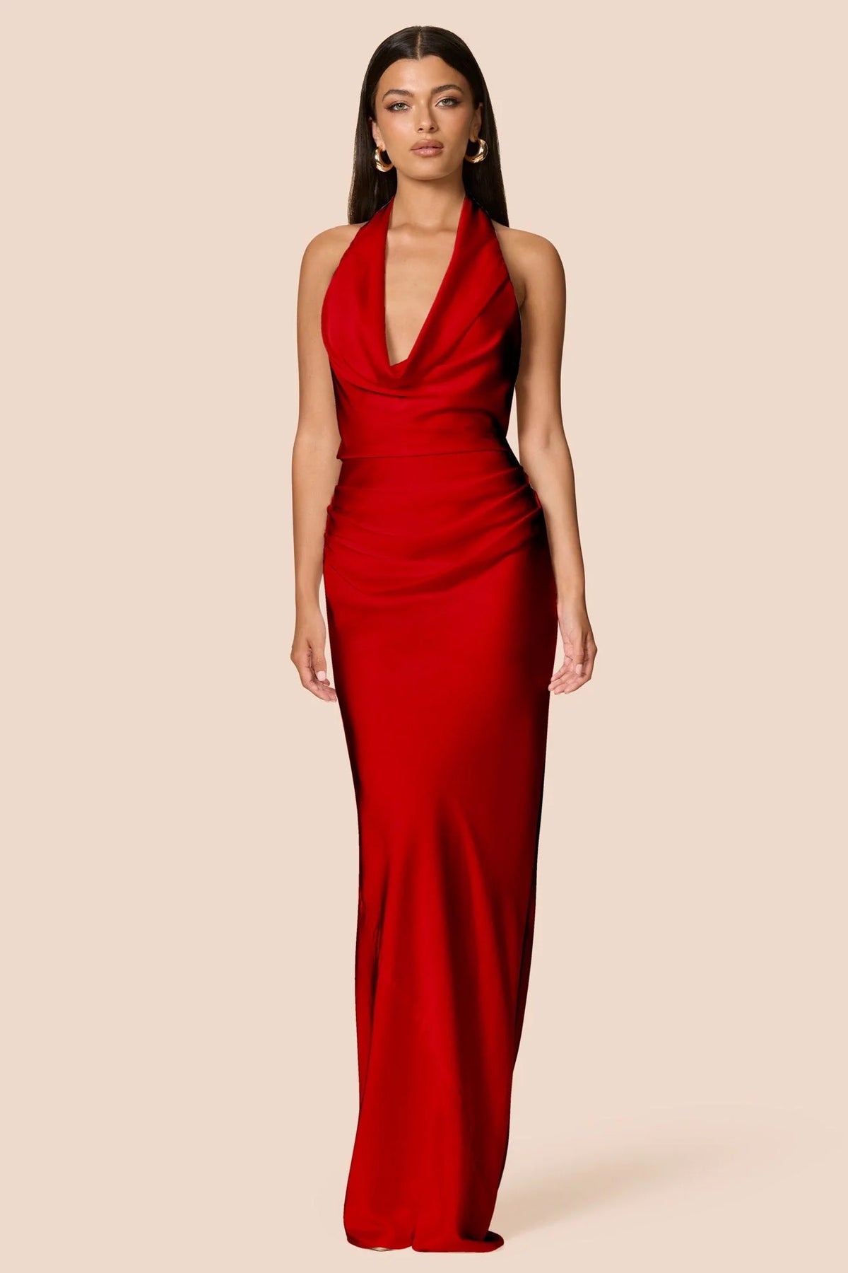 Nookie Penelope Drape Gown - Cherry