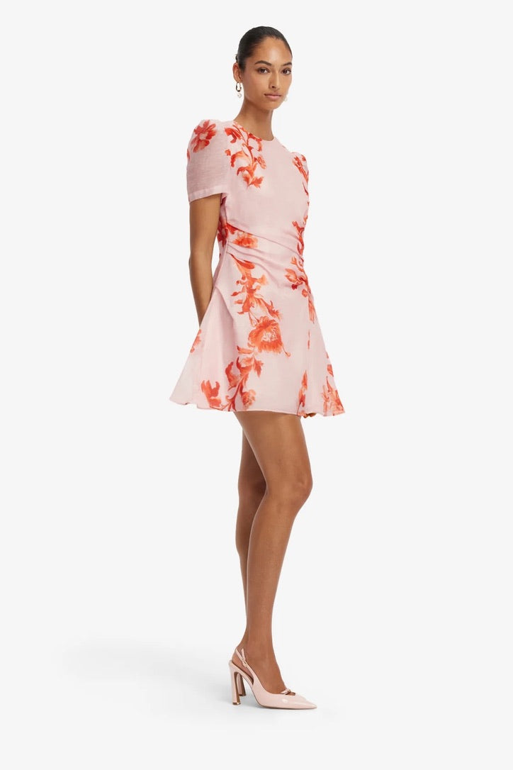 Leo Lin Elyse Short Sleeve Mini Dress - Magnolia Print