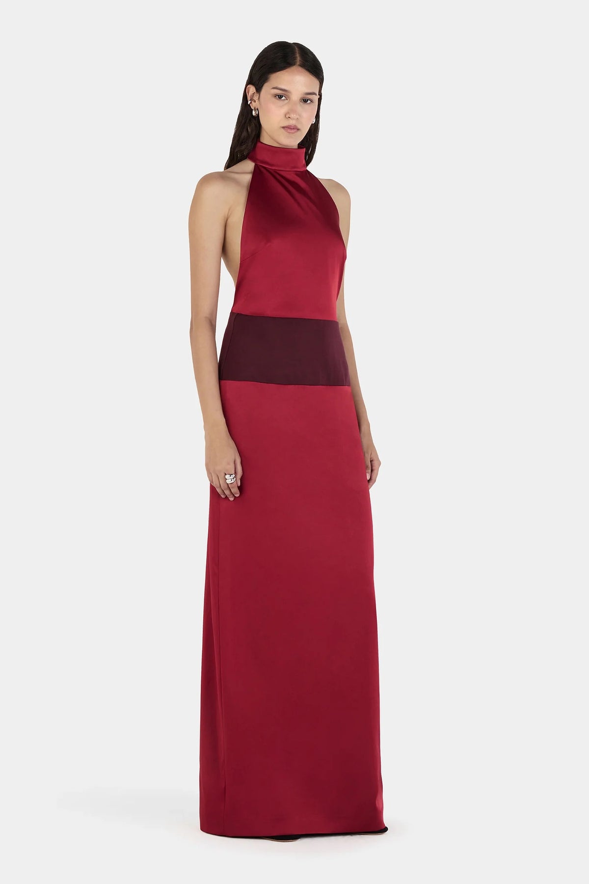 Hansen & Gretel Venetia Midi Dress - Two Tone Wine