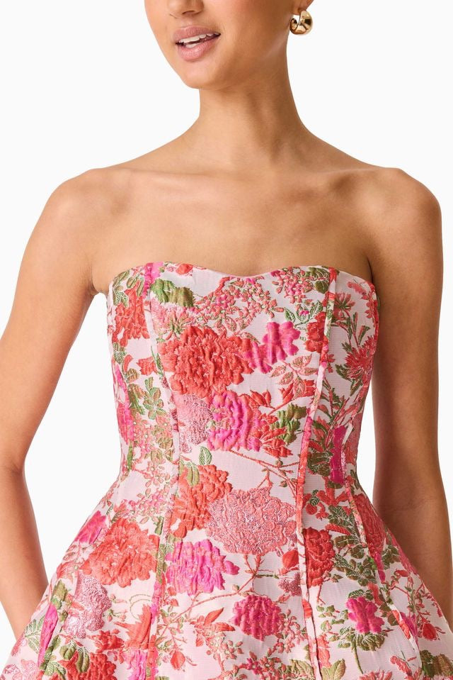 Elliatt Floralie Strapless Mini Dress - Pink Floral