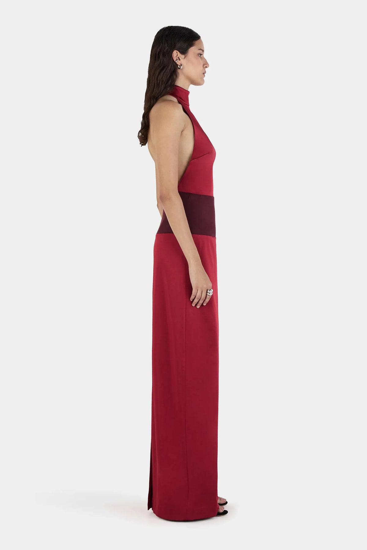 Hansen & Gretel Venetia Midi Dress - Two Tone Wine