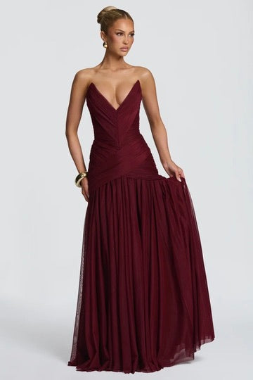 Babyboo Persephara Maxi Dress - Cherry Lacquer