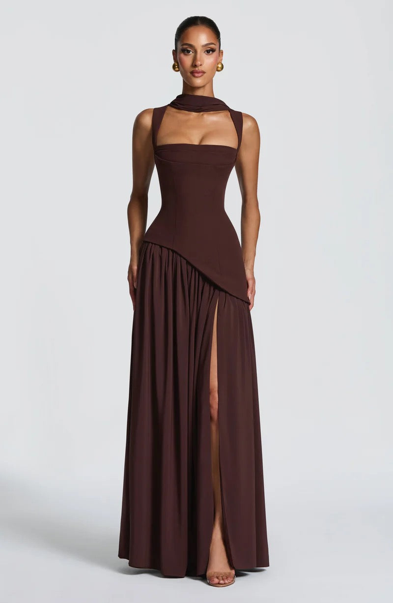 Babyboo Talulah Maxi Dress - Plum Brown