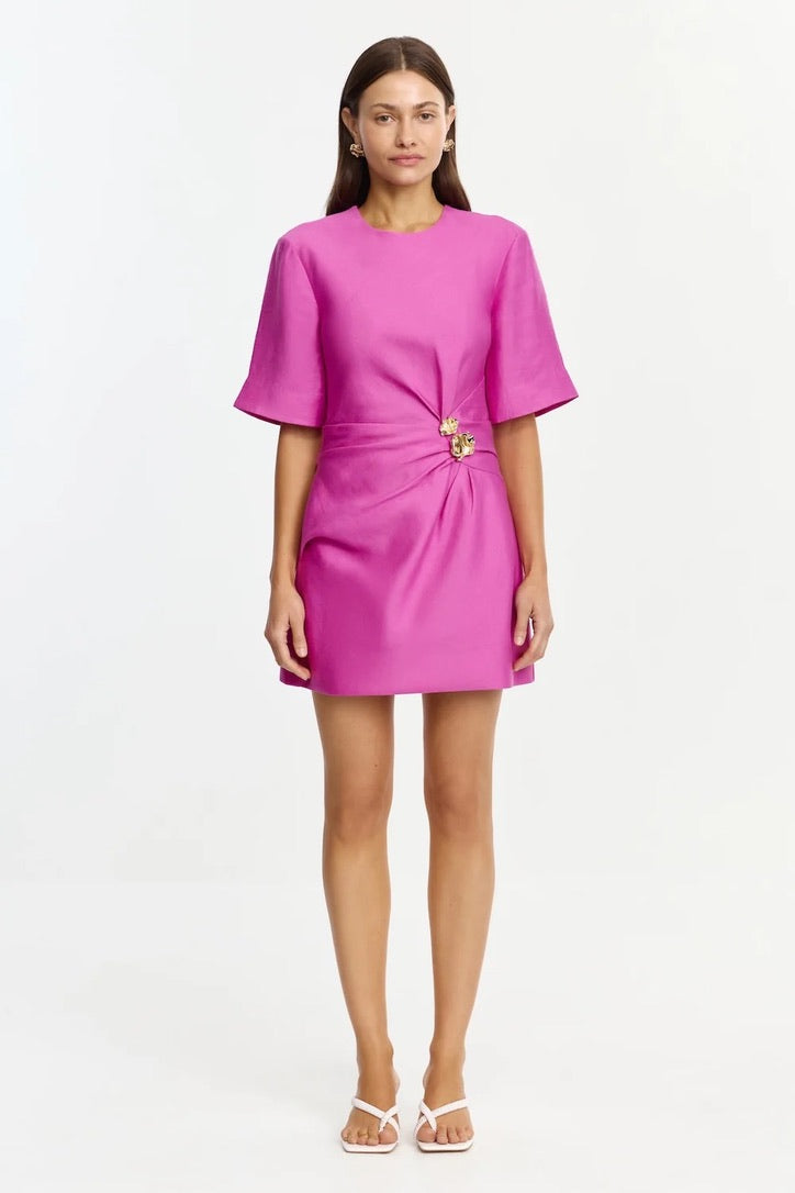 Acler Mannersly Mini Dress - Pink Topaz