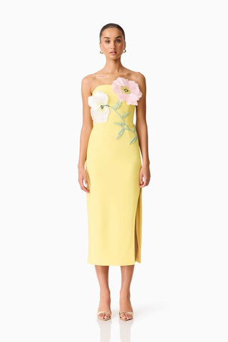 Elliatt Hope Midi Dress - Yellow