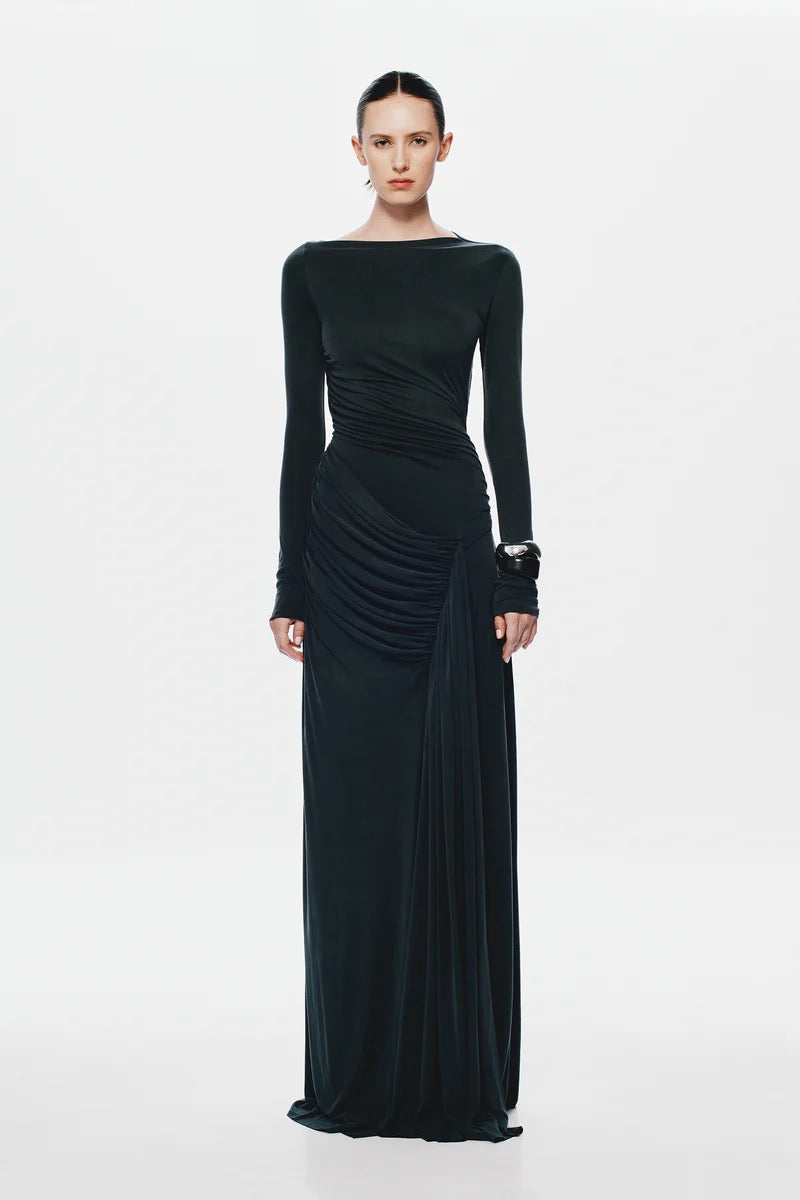 Misha Glacier Long Sleeve Dress - Black