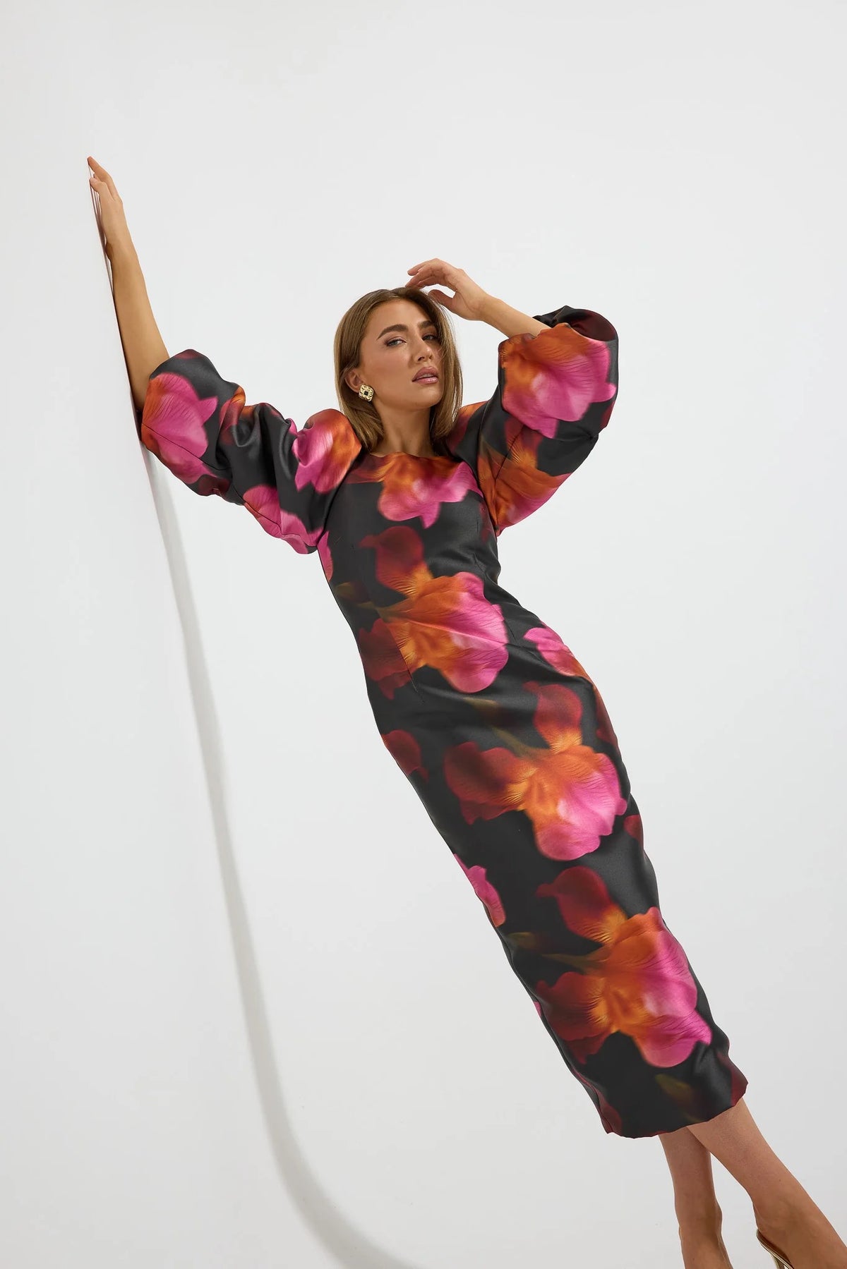 Pasduchas Ava Sleeve Midi Dress - Spiced Floral