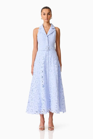 Elliatt Lacy Collared Maxi Dress - Powder Blue