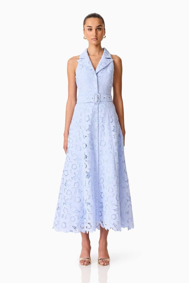 Elliatt Lacy Collared Maxi Dress - Powder Blue