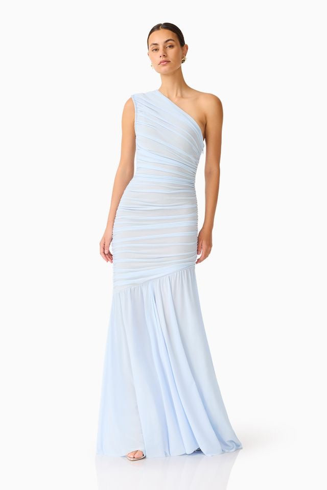 Elliatt Florencea One Shoulder Maxi Gown - Powder Blue