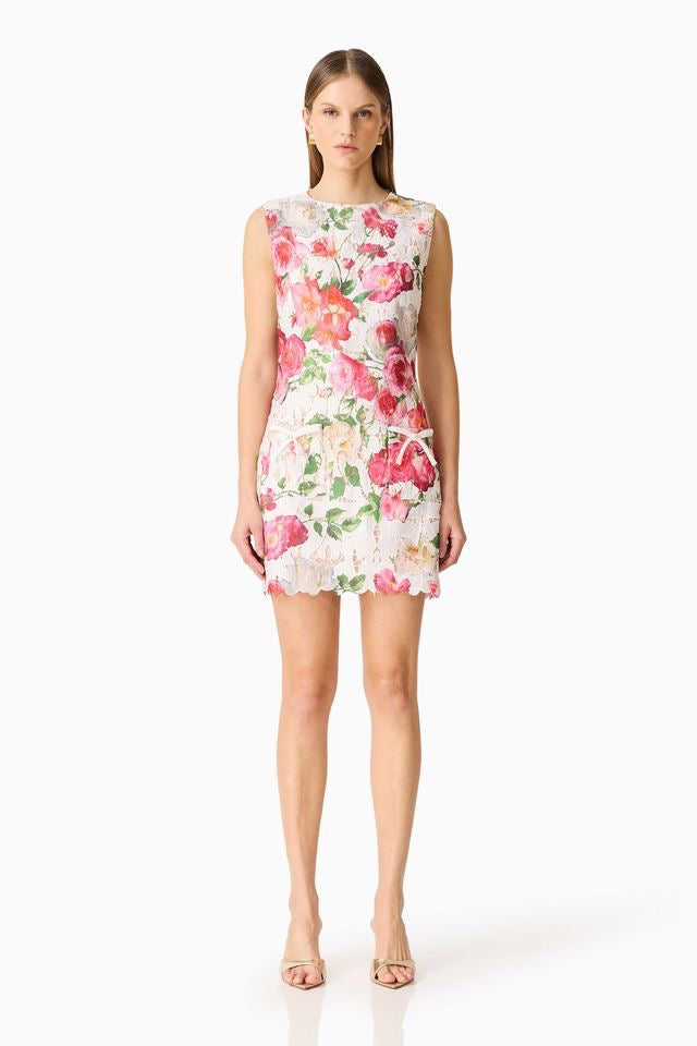 Elliatt Roselle Shift Mini Dress - White Floral