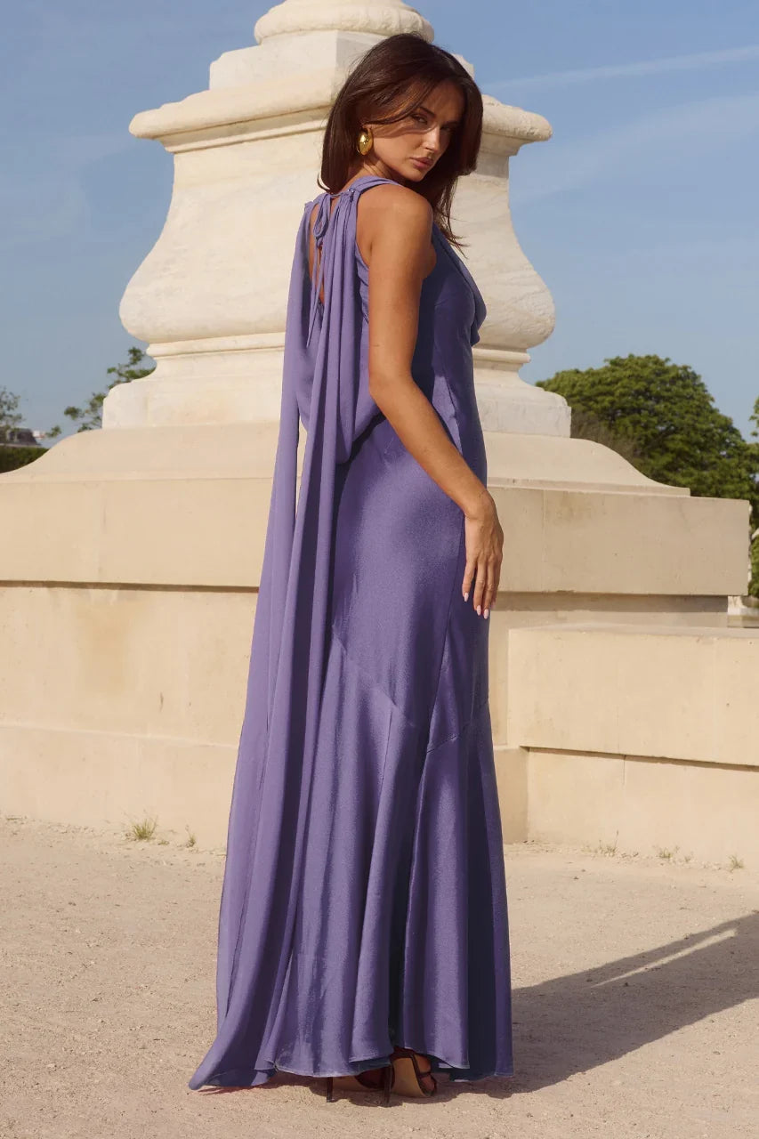 Runaway the Label Gabriella Cowl Maxi Dress - Purple