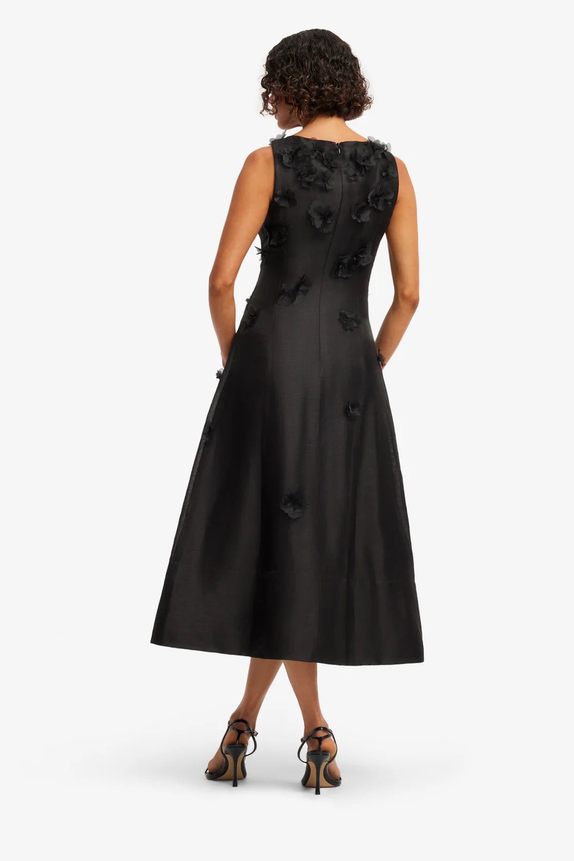 Leo Lin Cleo Petal Sleeveless Midi Dress - Ebony