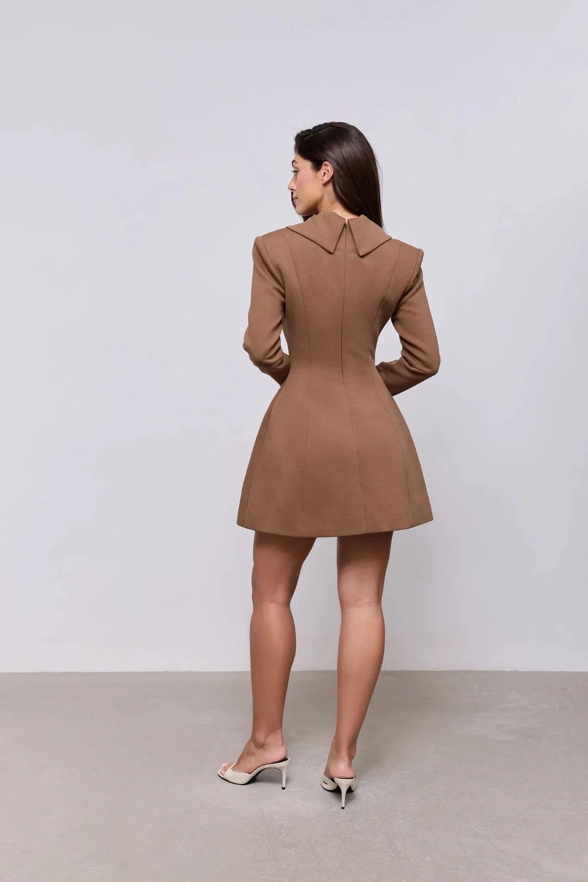 Odd Muse Zip Detail Mini Dress - Khaki