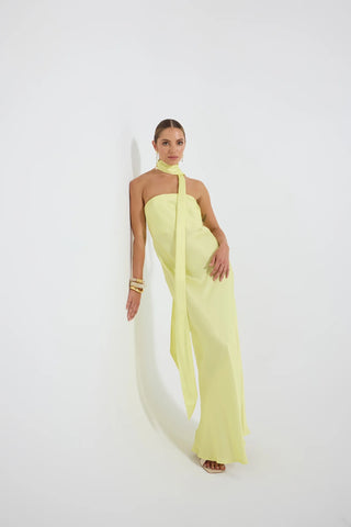 Pasduchas Quin Strapless Maxi Dress - Lemon