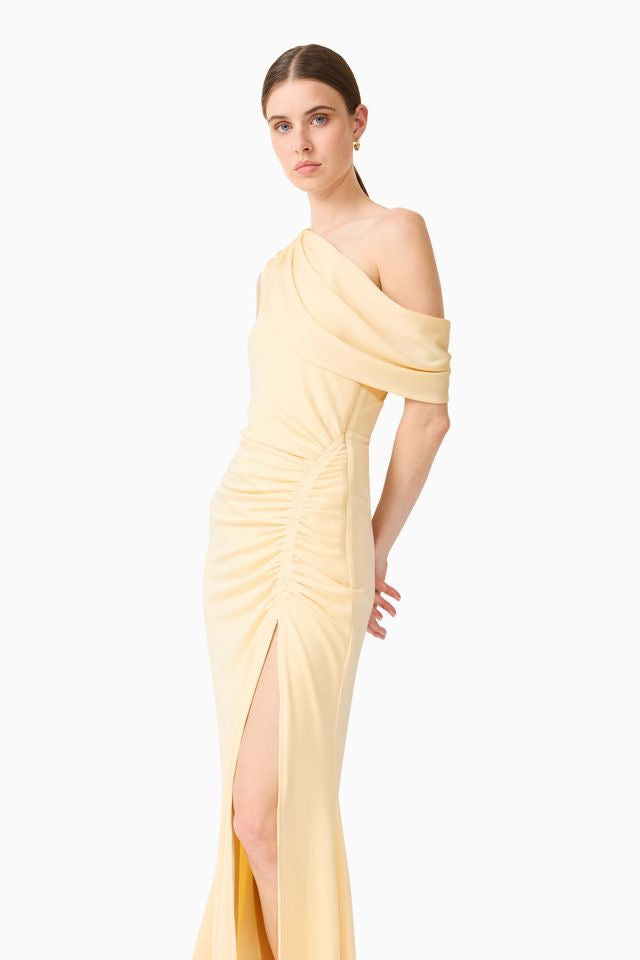 Elliatt Simone One Shoulder Maxi Dress - Butter Yellow