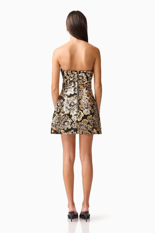 Elliatt Celeste Strapless Mini Dress - Black Gold