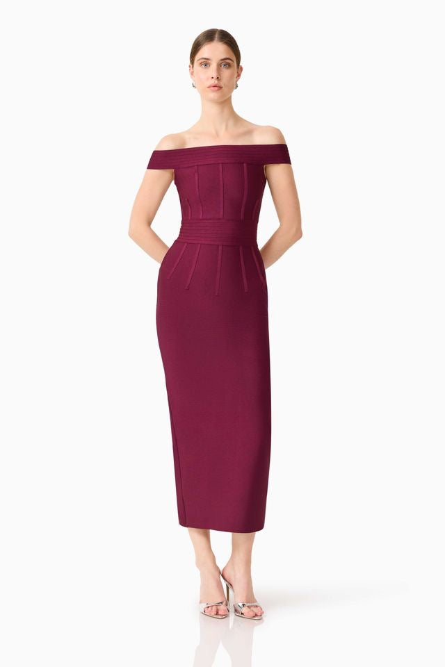 Elliatt Elena Strapless Gown - Plum Red