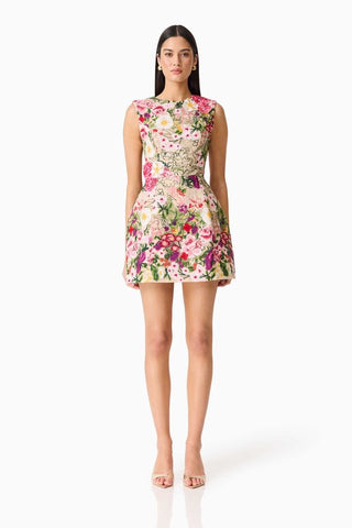 Elliatt Flora Mini Dress - Nude Multi Floral