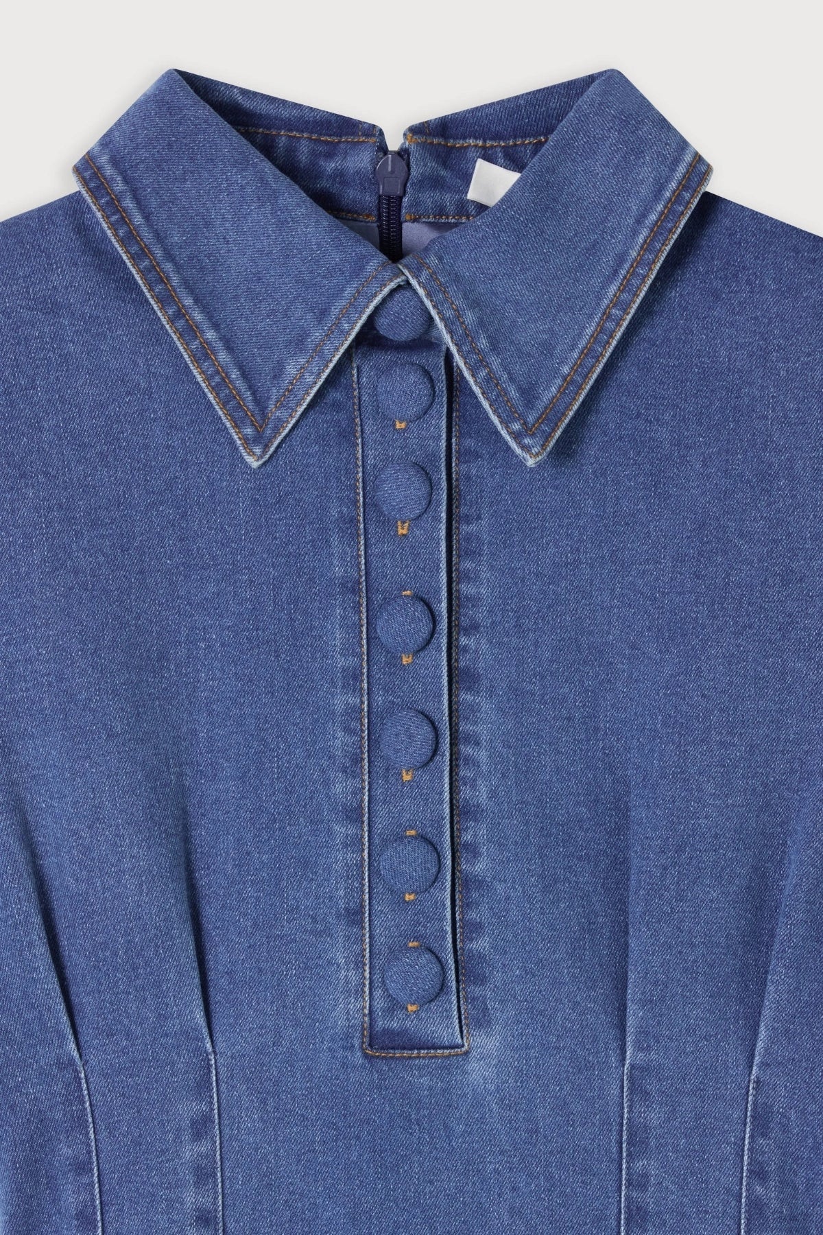 Odd Muse The Ultimate Muse Denim Collared Midi Dress - Light Blue